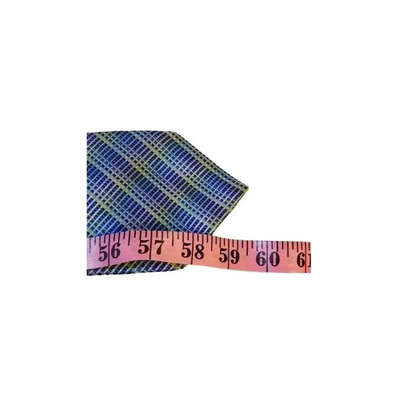 TED BAKER Blue Multicolor Geometric Stripe Silk Tie Neck Tie Neckwear USA - Picture 10 of 12